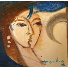 Mansur Aye, 24 x 24 Inch, Acrylic on Canvas, Figurative Painting, AC-MAY-018 Mansur Aye, 24 x 24 Inch, Acrylic on Canvas, Figurative Painting, AC-MAY-018